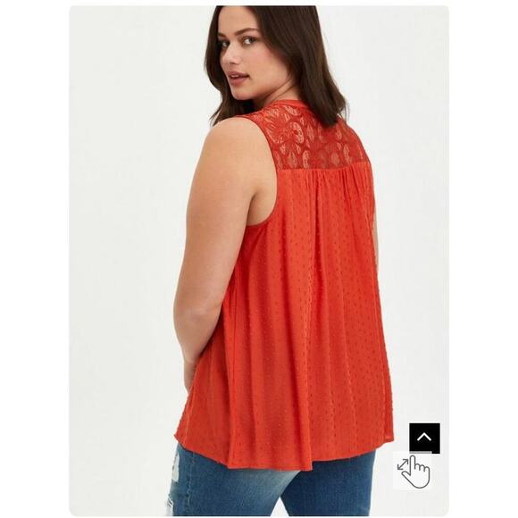 Torrid Swiss Dot Crochet Inset Tank Size 1X - Picture 10 of 10